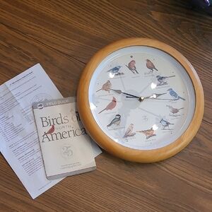 Mark Feldstein Audubon Singing Bird Clock NEAT ♥